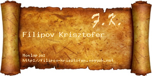 Filipov Krisztofer névjegykártya